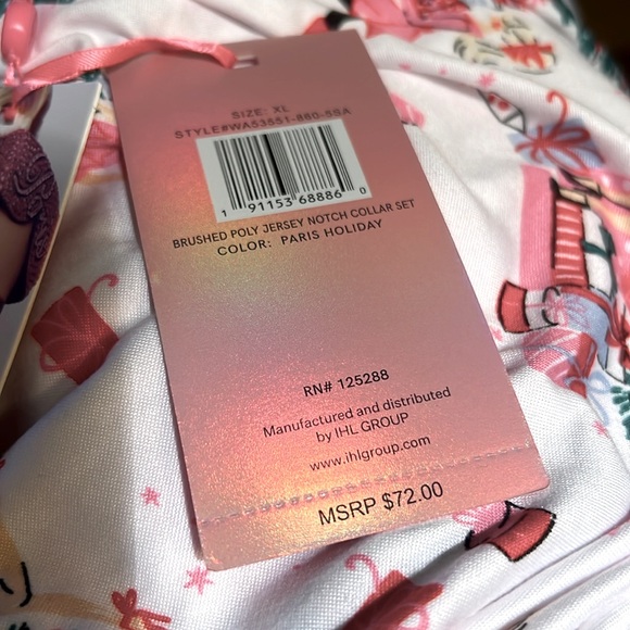 Paris Hilton NWT Women's Top Pants Comfy Pajama Set Size L - Picture 10 of 10